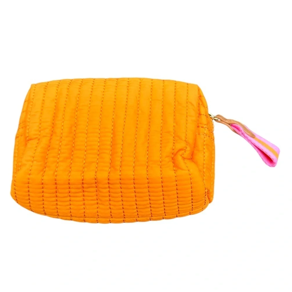 Shiraleah Bright Orange Quilted Cosmetic Case
